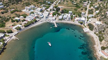 Volcano beach Mavra Volia on Chios island, Greece clipart