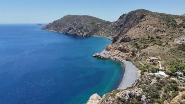 Yunanistan 'ın Chios adasında volkan plajı Mavra Volia