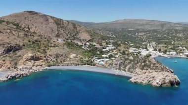 Yunanistan 'ın Chios adasında volkan plajı Mavra Volia