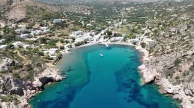 Yunanistan 'ın Chios adasında volkan plajı Mavra Volia