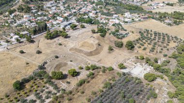 Eleusis, Isthmia, Corinth, Yunanistan. Isthmi 'de Roma Hamamları, inanılmaz mozaikler.!