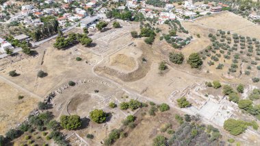 Eleusis, Isthmia, Corinth, Yunanistan. Isthmi 'de Roma Hamamları, inanılmaz mozaikler.!