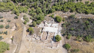 Eleusis, Isthmia, Corinth, Yunanistan. Isthmi 'de Roma Hamamları, inanılmaz mozaikler.!