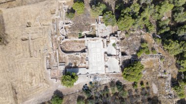 Eleusis, Isthmia, Corinth, Yunanistan. Isthmi 'de Roma Hamamları, inanılmaz mozaikler.!