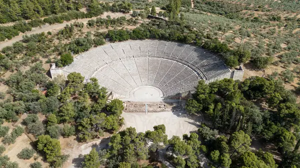 stock image The Epidaurus Ancient Theatre is a theatre in the Greek old city of Epidaurus dedicated to the ancient Greek God of medicine, Asclepius.