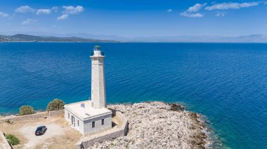 Laconia, Moreloponne 'daki Githio adasının (Gythio kasabası) havadan görünüşü