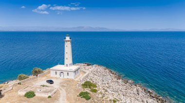 Laconia, Moreloponne 'daki Githio adasının (Gythio kasabası) havadan görünüşü