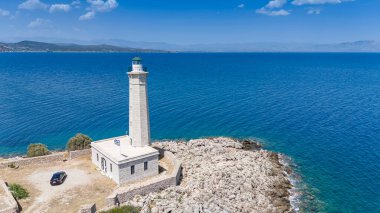Laconia, Moreloponne 'daki Githio adasının (Gythio kasabası) havadan görünüşü