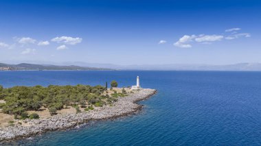 Laconia, Moreloponne 'daki Githio adasının (Gythio kasabası) havadan görünüşü