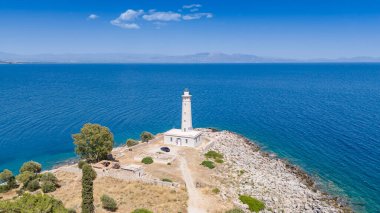 Laconia, Moreloponne 'daki Githio adasının (Gythio kasabası) havadan görünüşü