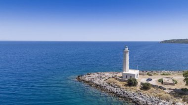 Laconia, Moreloponne 'daki Githio adasının (Gythio kasabası) havadan görünüşü