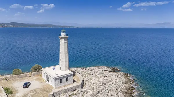 Laconia, Moreloponne 'daki Githio adasının (Gythio kasabası) havadan görünüşü