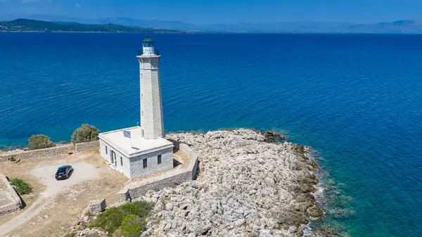 Laconia, Moreloponne 'daki Githio adasının (Gythio kasabası) havadan görünüşü