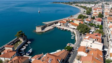 The historic port of Nafpaktos, Greece clipart