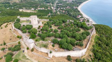 Platamon Kalesi, Pieria, Makedonya, Yunanistan'ın havadan görünümü