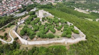Platamon Kalesi, Pieria, Makedonya, Yunanistan'ın havadan görünümü