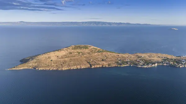 stock image Aerial view of Ekinlik island, Turkey. Avsa Island view from sea in Turkey.