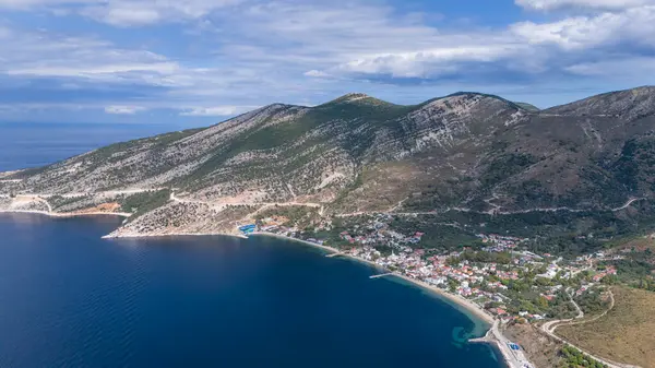 stock image Cinarli Village view from sea in Marmara Island of Turkey. Aerial view of Marmara island Cinarli , Turkey. Marmara island view from sea in Turkey.