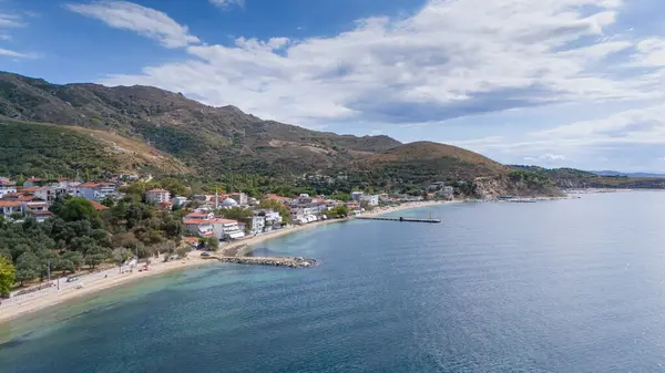 stock image Cinarli Village view from sea in Marmara Island of Turkey. Aerial view of Marmara island Cinarli , Turkey. Marmara island view from sea in Turkey.