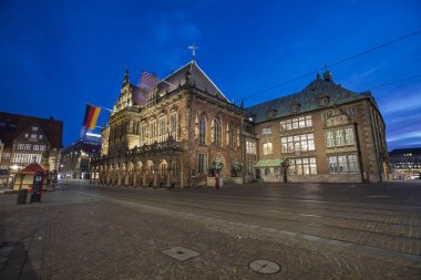 Bremen Belediye Binası veya Rathaus, Bremen, Almanya'nın eski kentinde