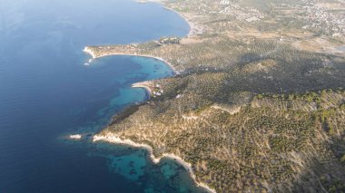 Bademli, Dikili, İzmir, Türkiye 'nin güzel kıyı şeridi