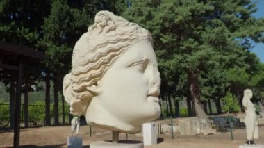 Claros 'un (Klaros, Clarus) Ionia kıyısındaki antik bir Yunan mabedi manzarası.