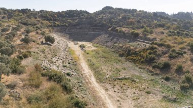 Magnezya 'daki Artemis Tapınağı Türkiye' nin Maeander 'ına insansız hava aracı bakışı