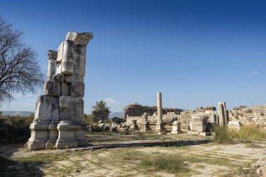 Magnesia Antik Kenti, İyonya 'daki antik bir Yunan kenti olan Maeander' da harabe halindedir. Aydın, Türkiye.