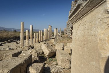 Magnesia Antik Kenti, İyonya 'daki antik bir Yunan kenti olan Maeander' da harabe halindedir. Aydın, Türkiye.