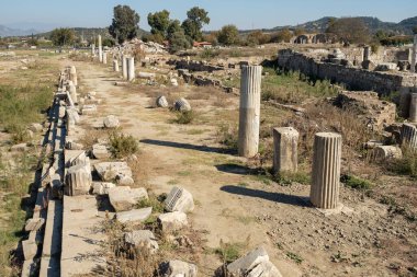 Magnesia Antik Kenti, İyonya 'daki antik bir Yunan kenti olan Maeander' da harabe halindedir. Aydın, Türkiye.