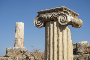 Magnesia Antik Kenti, İyonya 'daki antik bir Yunan kenti olan Maeander' da harabe halindedir. Aydın, Türkiye.