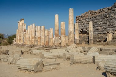 Magnesia Antik Kenti, İyonya 'daki antik bir Yunan kenti olan Maeander' da harabe halindedir. Aydın, Türkiye.