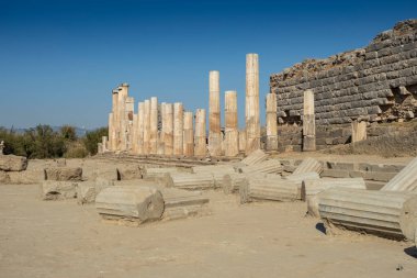 Magnesia Antik Kenti, İyonya 'daki antik bir Yunan kenti olan Maeander' da harabe halindedir. Aydın, Türkiye.
