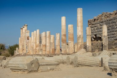 Magnesia Antik Kenti, İyonya 'daki antik bir Yunan kenti olan Maeander' da harabe halindedir. Aydın, Türkiye.