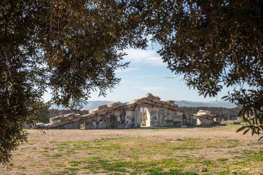Magnesia Antik Kenti, İyonya 'daki antik bir Yunan kenti olan Maeander' da harabe halindedir. Aydın, Türkiye.