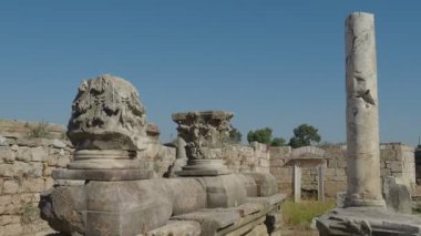 Magnesia Antik Kenti, İyonya 'daki antik bir Yunan kenti olan Maeander' da harabe halindedir. Aydın, Türkiye.