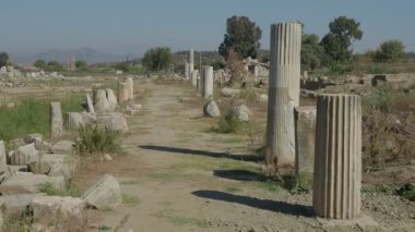 Magnesia Antik Kenti, İyonya 'daki antik bir Yunan kenti olan Maeander' da harabe halindedir. Aydın, Türkiye.