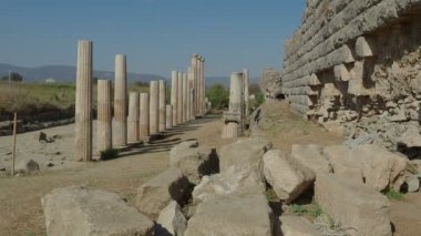 Magnesia Antik Kenti, İyonya 'daki antik bir Yunan kenti olan Maeander' da harabe halindedir. Aydın, Türkiye.