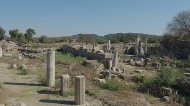 Magnesia Antik Kenti, İyonya 'daki antik bir Yunan kenti olan Maeander' da harabe halindedir. Aydın, Türkiye.