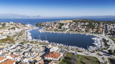 Dalyan Village drone view in Cesme Peninsula of Turkey clipart