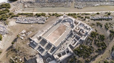 Kibyra antik şehrinin havadan görünüşü. Burdur, Türkiye