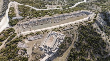 Kibyra antik şehrinin havadan görünüşü. Burdur, Türkiye