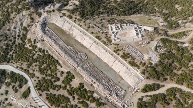 Kibyra antik şehrinin havadan görünüşü. Burdur, Türkiye