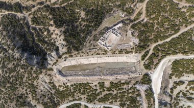 Kibyra antik şehrinin havadan görünüşü. Burdur, Türkiye