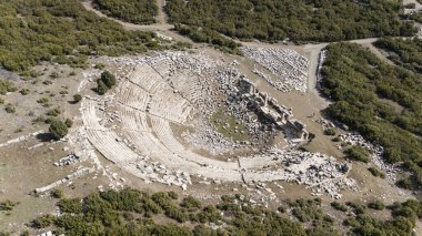 Kibyra antik şehrinin havadan görünüşü. Burdur, Türkiye
