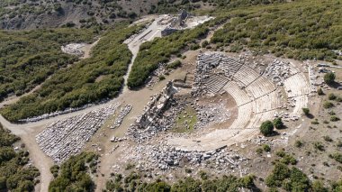 Kibyra antik şehrinin havadan görünüşü. Burdur, Türkiye