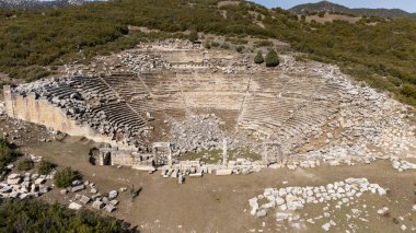 Kibyra antik şehrinin havadan görünüşü. Burdur, Türkiye