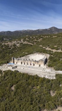 Kibyra antik şehrinin havadan görünüşü. Burdur, Türkiye