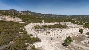 Kibyra antik şehrinin havadan görünüşü. Burdur, Türkiye