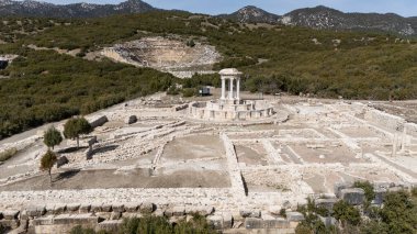 Kibyra antik şehrinin havadan görünüşü. Burdur, Türkiye